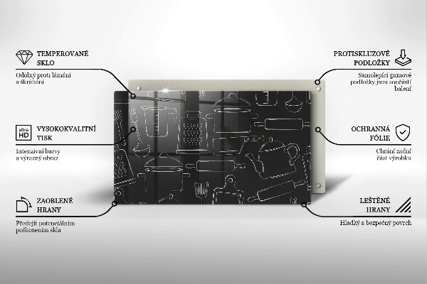 Skärbräda i härdat glas Rita kökstillbehör