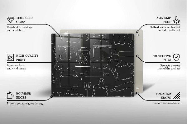 Skärbräda i härdat glas Rita kökstillbehör