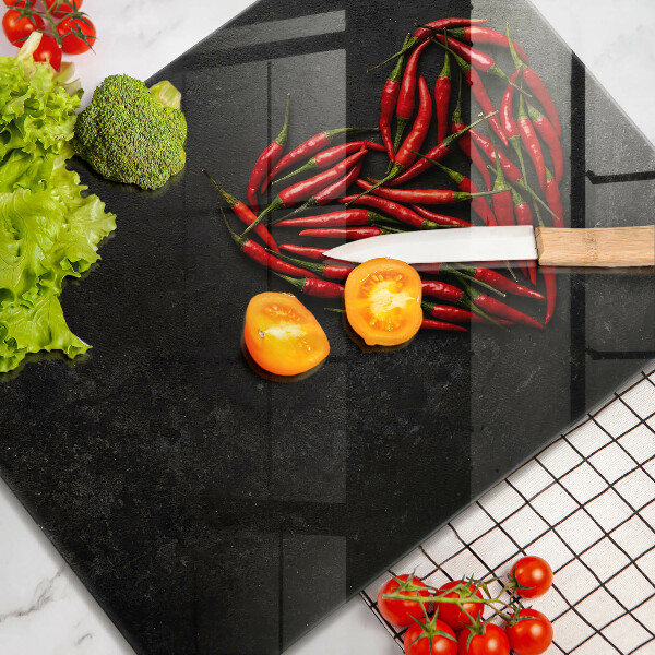 Skärbräda i härdat glas Chilipeppar hjärta