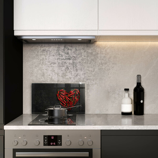 Skärbräda i härdat glas Chilipeppar hjärta