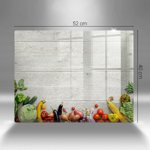 Skärbräda i härdat glas Grönsaker på brädor