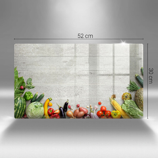 Skärbräda i härdat glas Grönsaker på brädor