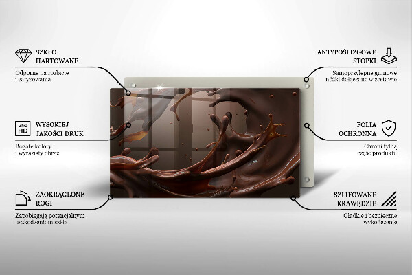 Skärbräda i härdat glas Flytande choklad