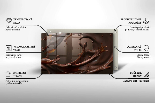 Skärbräda i härdat glas Flytande choklad