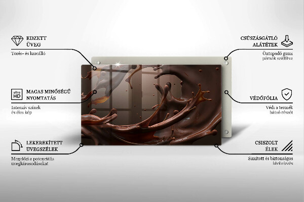 Skärbräda i härdat glas Flytande choklad