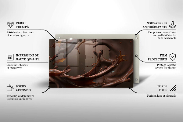 Skärbräda i härdat glas Flytande choklad