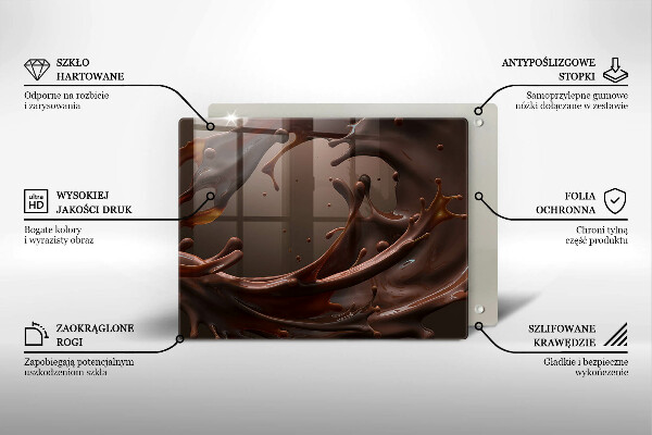 Skärbräda i härdat glas Flytande choklad