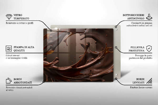 Skärbräda i härdat glas Flytande choklad