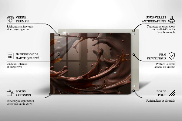 Skärbräda i härdat glas Flytande choklad