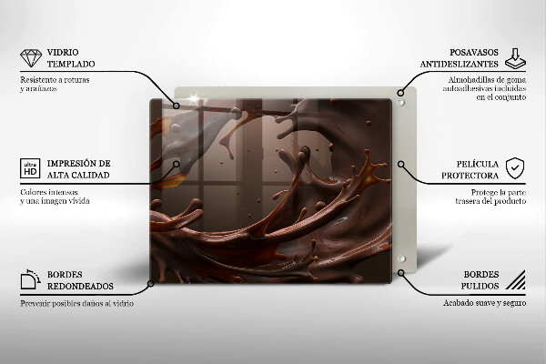 Skärbräda i härdat glas Flytande choklad