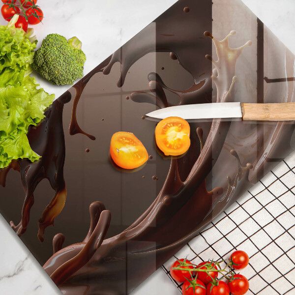 Skärbräda i härdat glas Flytande choklad