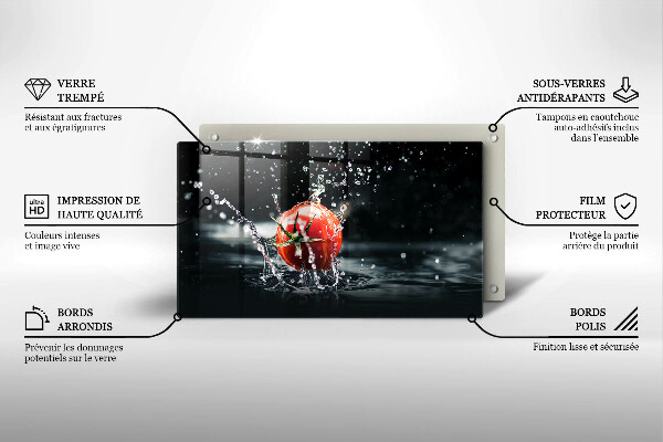 Skärbräda i härdat glas Tomat i vatten