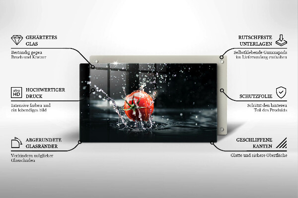 Skärbräda i härdat glas Tomat i vatten