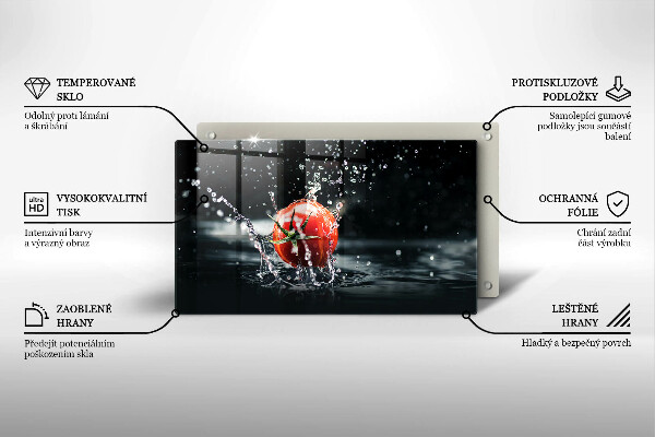 Skärbräda i härdat glas Tomat i vatten