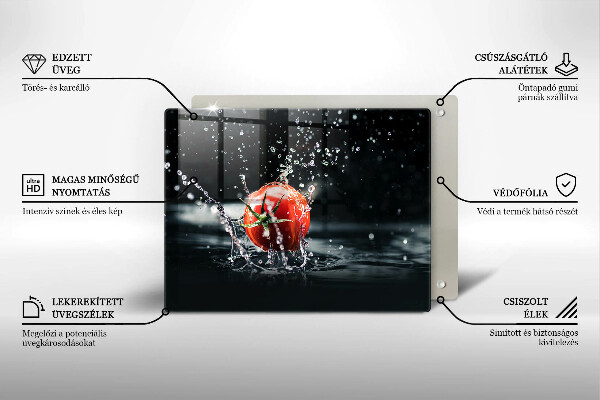 Skärbräda i härdat glas Tomat i vatten