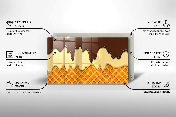 Skärbräda i härdat glas Glasstrut illustration