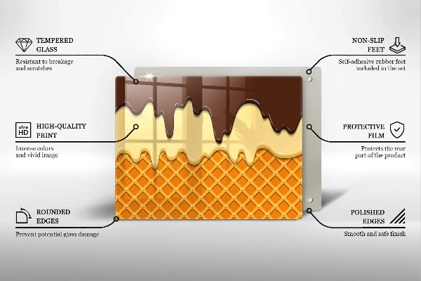Skärbräda i härdat glas Glasstrut illustration