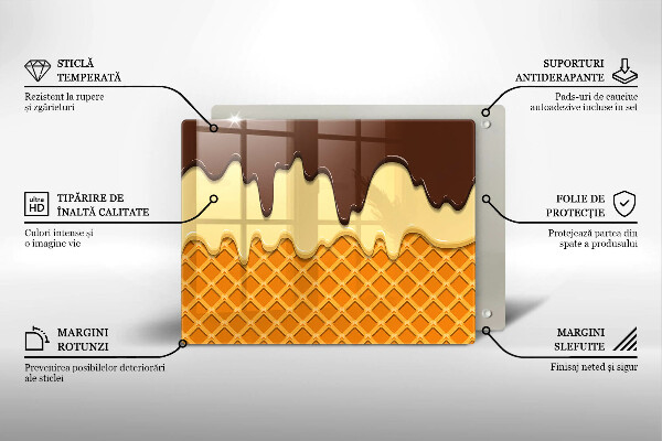 Skärbräda i härdat glas Glasstrut illustration