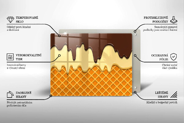 Skärbräda i härdat glas Glasstrut illustration