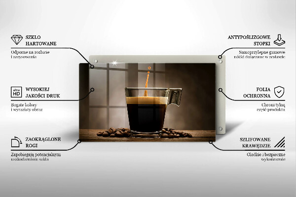 Skärbräda i härdat glas Glas och kaffebönor