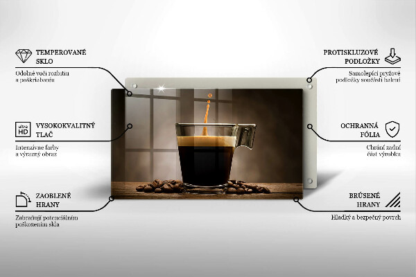 Skärbräda i härdat glas Glas och kaffebönor