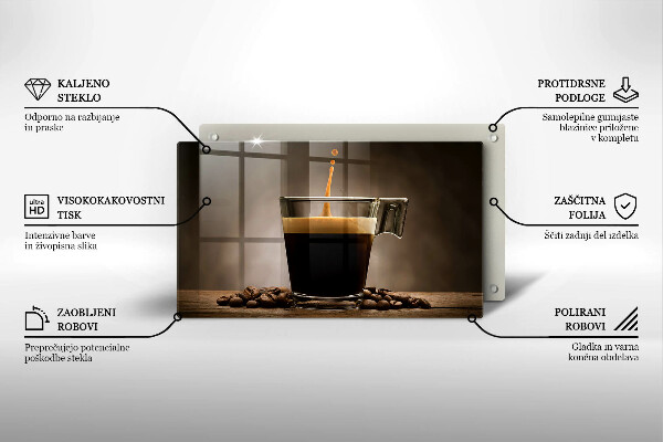 Skärbräda i härdat glas Glas och kaffebönor