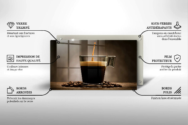 Skärbräda i härdat glas Glas och kaffebönor