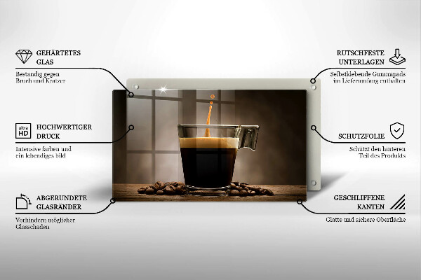 Skärbräda i härdat glas Glas och kaffebönor