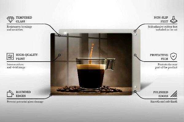 Skärbräda i härdat glas Glas och kaffebönor