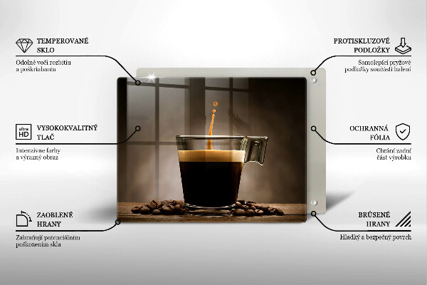 Skärbräda i härdat glas Glas och kaffebönor