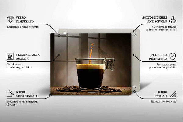 Skärbräda i härdat glas Glas och kaffebönor