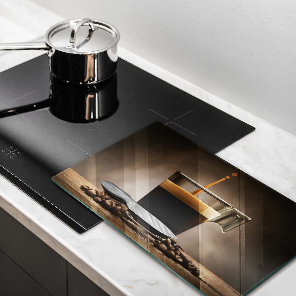 Skärbräda i härdat glas Glas och kaffebönor