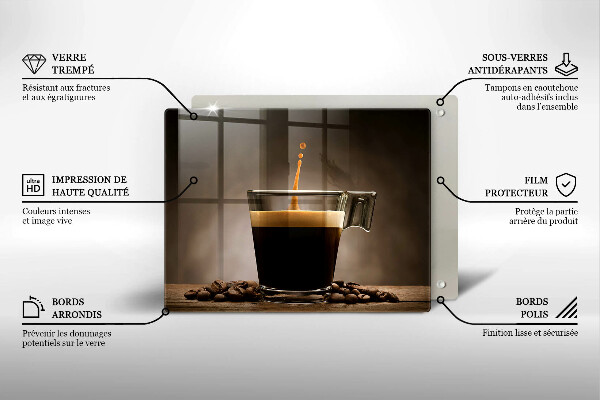 Skärbräda i härdat glas Glas och kaffebönor