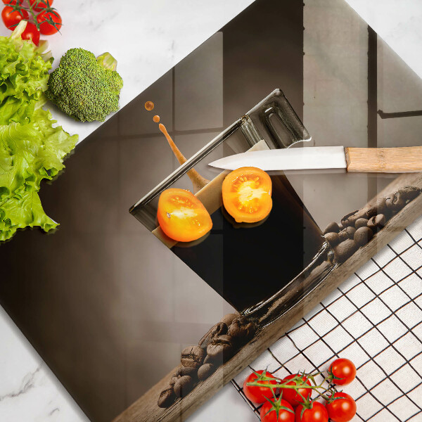 Skärbräda i härdat glas Glas och kaffebönor