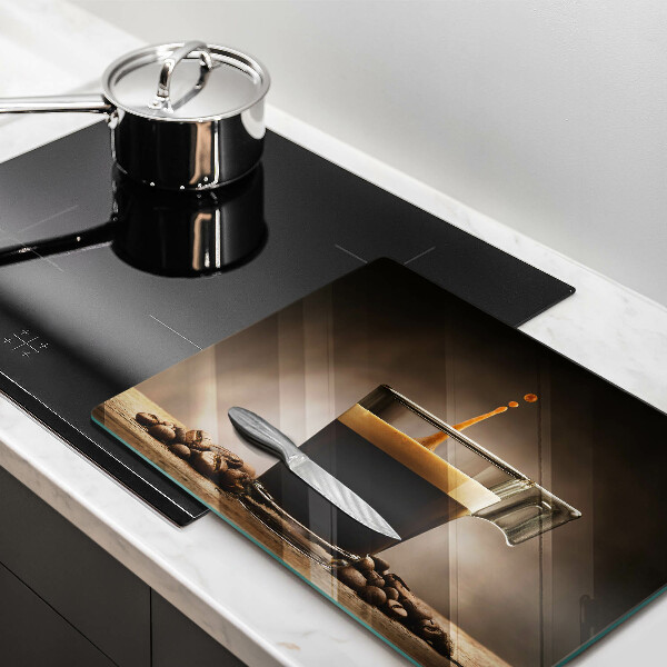 Skärbräda i härdat glas Glas och kaffebönor