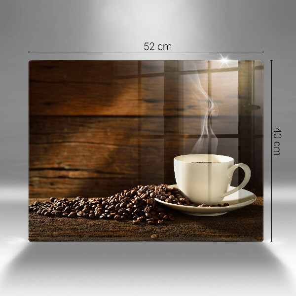 Skärbräda i härdat glas Kaffekopp trä