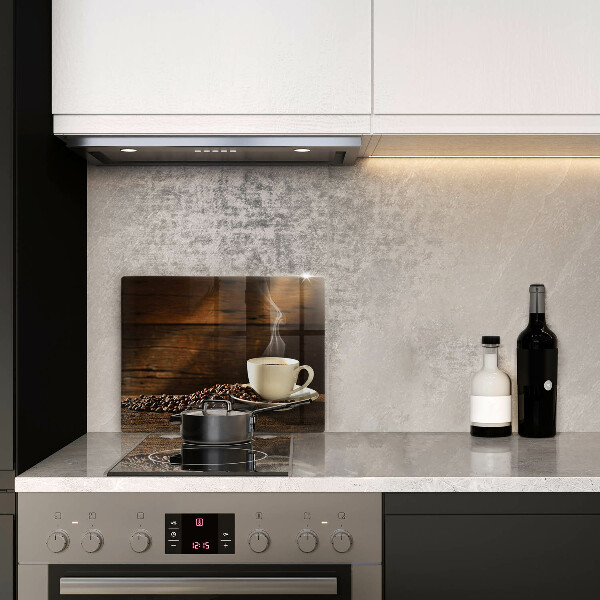 Skärbräda i härdat glas Kaffekopp trä