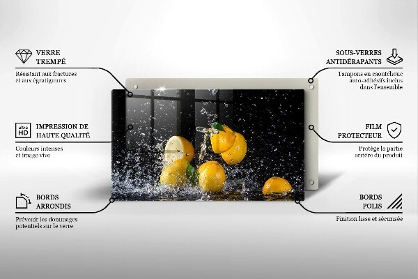 Skärbräda i härdat glas Saftig citronfrukt