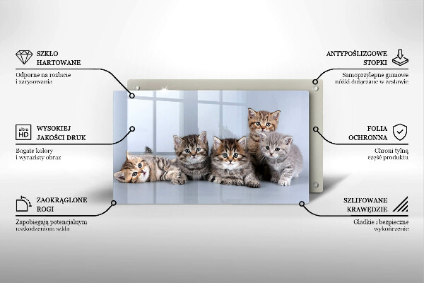 Skärbräda i härdat glas Söta små kattungar