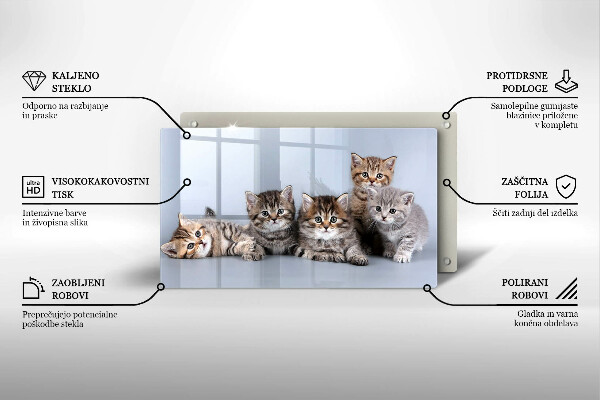 Skärbräda i härdat glas Söta små kattungar