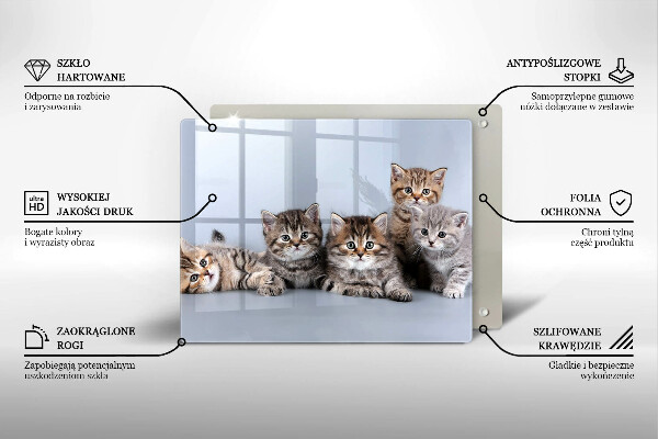 Skärbräda i härdat glas Söta små kattungar