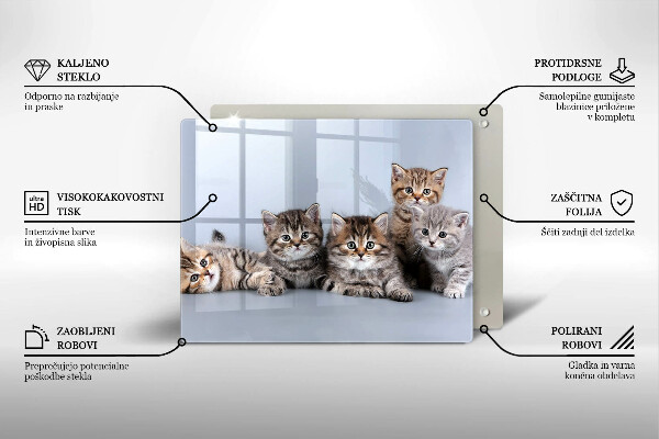 Skärbräda i härdat glas Söta små kattungar