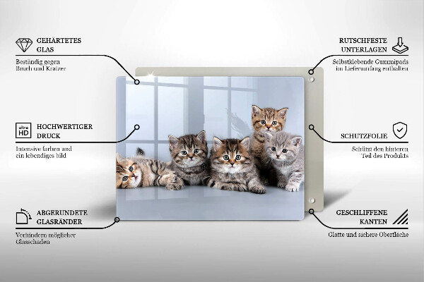 Skärbräda i härdat glas Söta små kattungar
