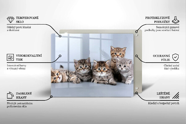 Skärbräda i härdat glas Söta små kattungar