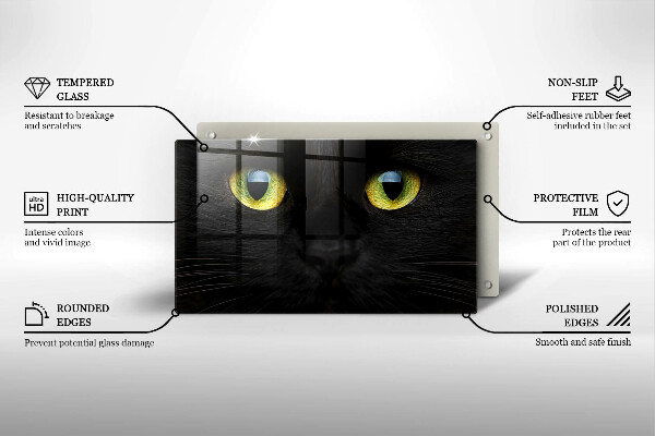 Skärbräda i härdat glas Djurkattögon