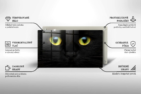 Skärbräda i härdat glas Djurkattögon