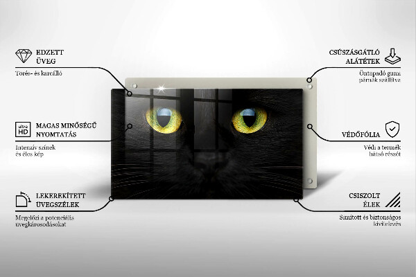 Skärbräda i härdat glas Djurkattögon
