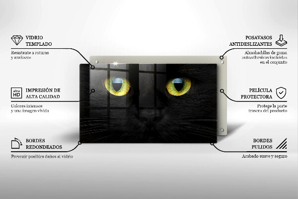 Skärbräda i härdat glas Djurkattögon