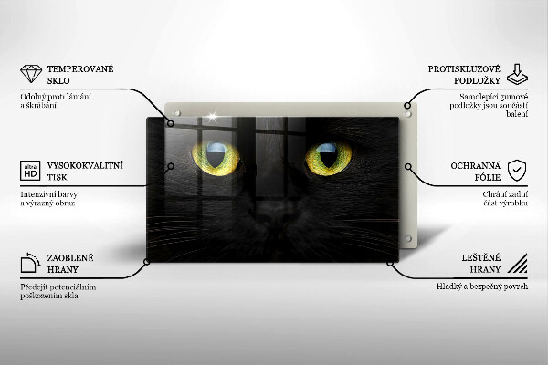 Skärbräda i härdat glas Djurkattögon