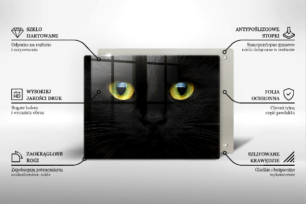 Skärbräda i härdat glas Djurkattögon